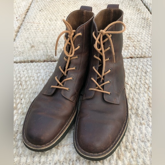 MENS CLARKS LEATHER LACE UP BOOTS - Picture 5 of 8